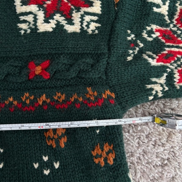 Vintage 90s Land’s End Ashley Women’s Christmas Sweater Small Wool Reindeer - Picture 9 of 11